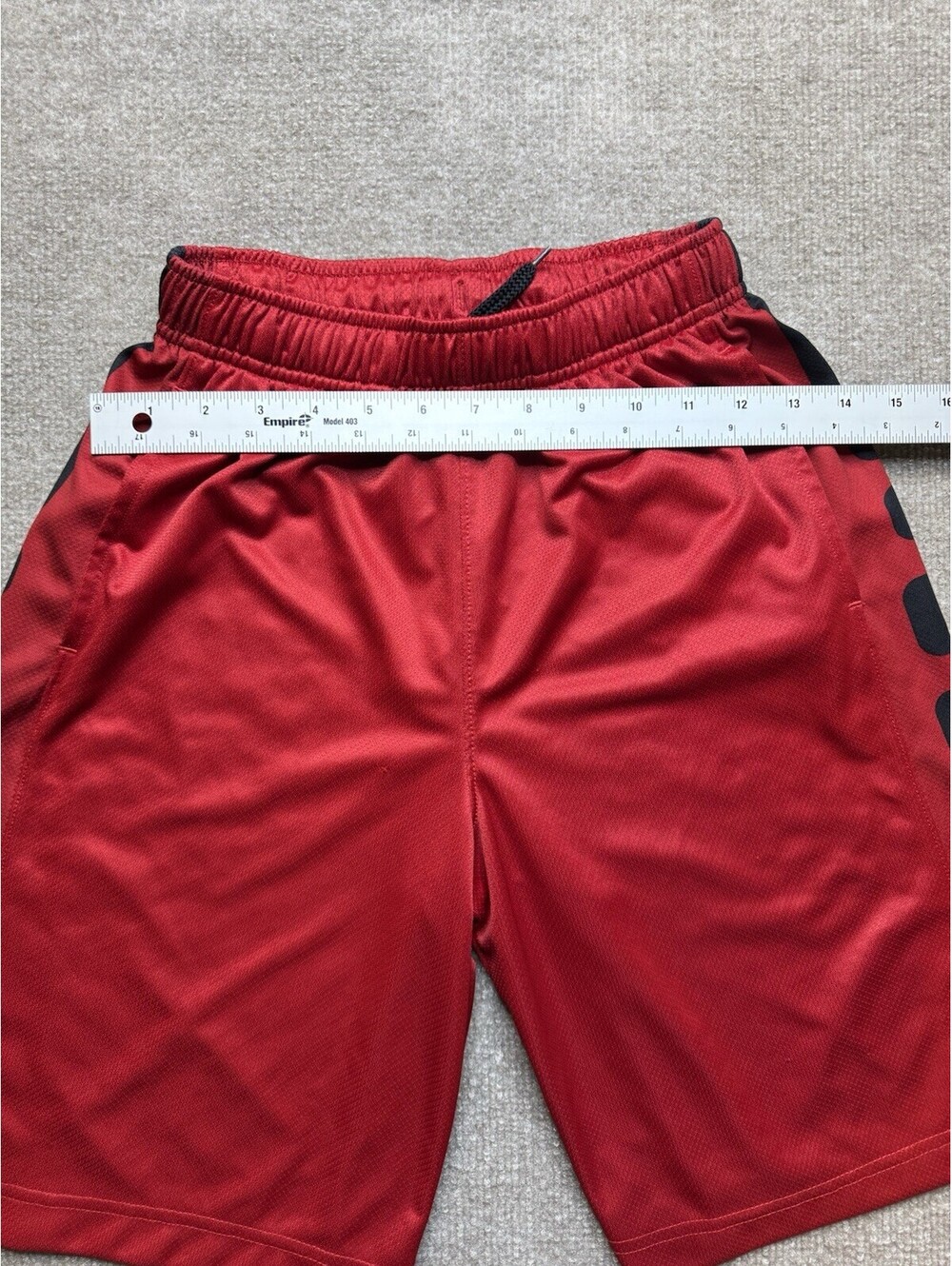 Boy's Youth Med Nike Dri-Fit Red Basketball Shorts (1156) - Picture 9 of 12